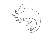Simple One Line Chameleon Drawing: Great Reptile Sketch for All Ages