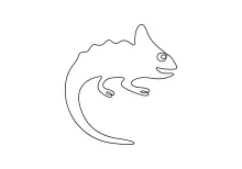 Simple One Line Chameleon Sketch for Reptile-Themed Drawing Lessons