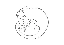 One Line Chameleon Drawing Guide: Easy for Kids and Beginners