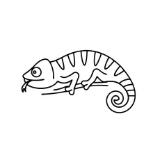 One Line Chameleon Drawing: Capture a Reptile's Unique Shape