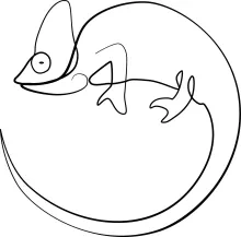 One Line Chameleon Reptile Drawing: Understand Form Through Easy and Unique Animal Sketching