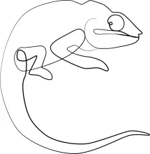 One Line Chameleon for Beginners: Practice Unique Shapes with Reptile-Inspired Line Drawing