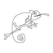Easy One Line Chameleon Drawing: Great for Learning Unique Reptile Shapes