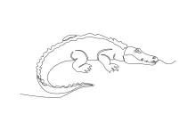 One Line Crocodile Drawing: Practice Sharp Shapes with Simple Reptile Line Drawing