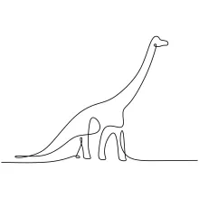 Easy One Line Brontosaurus Drawing for Understanding Dinosaur Proportions