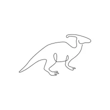 One Line Parasaurolophus Drawing: Learn Dinosaur Shapes with Easy Techniques
