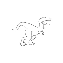 One Line Raptor Drawing for Practicing Dynamic Dinosaur Shapes
