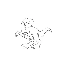 One Line Velociraptor Drawing for Practicing Dynamic Poses