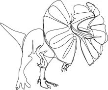 One Line Drawing of Dilophosaurus: A Simple Start to Dinosaur Art