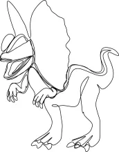Learn to Draw a Dilophosaurus in One Line: Easy Dinosaur Sketch for Kids