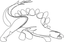 One Line Dinosaur Drawing Practice: Simple Shapes for Young Artists