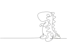 One-Line Dinosaur Drawing: Easy Prehistoric Sketching for Beginners