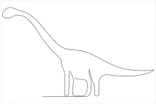Easy One Line Brachiosaurus: A Simple Dinosaur Drawing for Kids and Adults