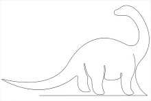 Brachiosaurus in One Line: Easy Drawing Practice for Dinosaur Enthusiasts