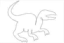 One-Line Velociraptor Drawing: Practice Sketching Fast, Agile Dinosaurs