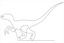 One Line Drawing of Brachiosaurus: Big Dinosaur, Simple Technique