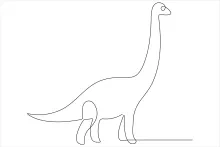 Draw a Brachiosaurus with One Line: Dinosaur Shapes Made Simple