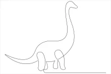Simple One Line Brachiosaurus Drawing: Easy Dinosaur Practice for Daily Art