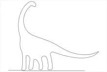 One Line Dinosaur Drawing Tutorial: Sketch a Brachiosaurus with Confidence