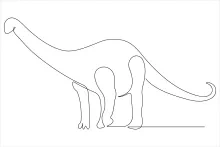 Practice Drawing Dinosaurs with One Line: Try the Tall Brachiosaurus