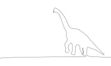 One Line Brachiosaurus Drawing: Simple Dinosaur Art to Practice Proportions
