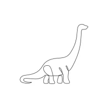 One Line Brontosaurus Drawing for Exploring Proportion