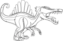 Draw a Spinosaurus in One Line: Fun Way to Practice Dinosaur Shapes