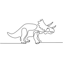 One Line Drawing of Triceratops – A Simple Way to Learn Dinosaur Shapes