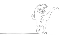 One LineT-Rex Drawing: Build Dinosaur Confidence Through Simple Shape Drawing