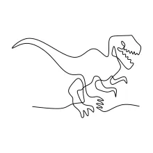 Fun One Line Tyrannosaurus Drawing to Build Hand-Eye Coordination