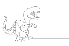 One Line T. Rex Drawing: Learn Bold Dinosaur Forms with Easy Line Art