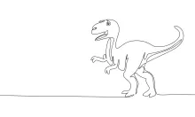 One Line Velociraptor Drawing: Easy Way to Explore Fast Dinosaur Shapes