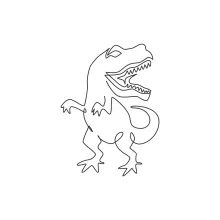 One LineT-Rex Drawing for Practicing Bold Dinosaur Forms