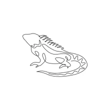 Drawing a Beautiful Iguana in One Line – Easy Art for Reptile Lovers