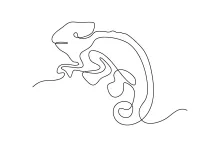 One-Line Chameleon Drawing: Explore Unique Shapes with Minimal Lines