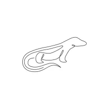One Line Komodo Dragon Drawing for Practicing Large Reptile Shapes