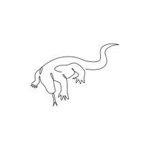 One Line Drawing of a Powerful Komodo Dragon for Bold Reptile Practice