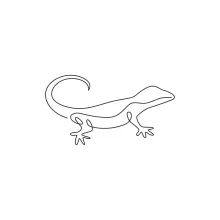 Easy One Line Desert Lizard Drawing for Practicing Reptile Outlines