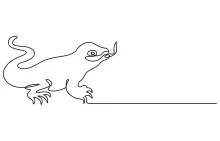 Simple One Line Lizard Art: Practice Reptile Forms