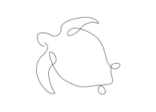 One Line Sea Turtle Drawing to Practice Simple Animal Shapes