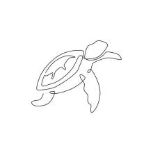 Learn to Draw a Big Sea Turtle in One Line – Perfect for All Ages