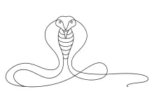One Line Cobra Snake Drawing: Simple Reptile Sketch for All Skill Levels
