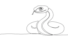 One Line Snake Sketch: Reptile Art for Beginners and Young Artists