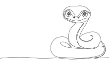 One Line Reptile Drawing: Snake Practice for Learning Line Control