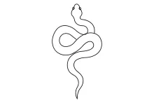 Simple One Line Venomous Snake Drawing: Fun Reptile Art for Everyone