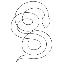 One Line Dangerous Snake Drawing: Practice Reptile Curves with Simple Lines