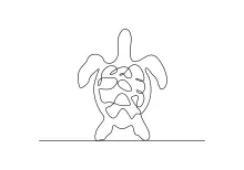 Easy One Line Turtle Art: Practice Drawing with Reptile Forms