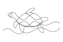 One Line Turtle Drawing for Nature Lovers: Simple and Fun Sketch