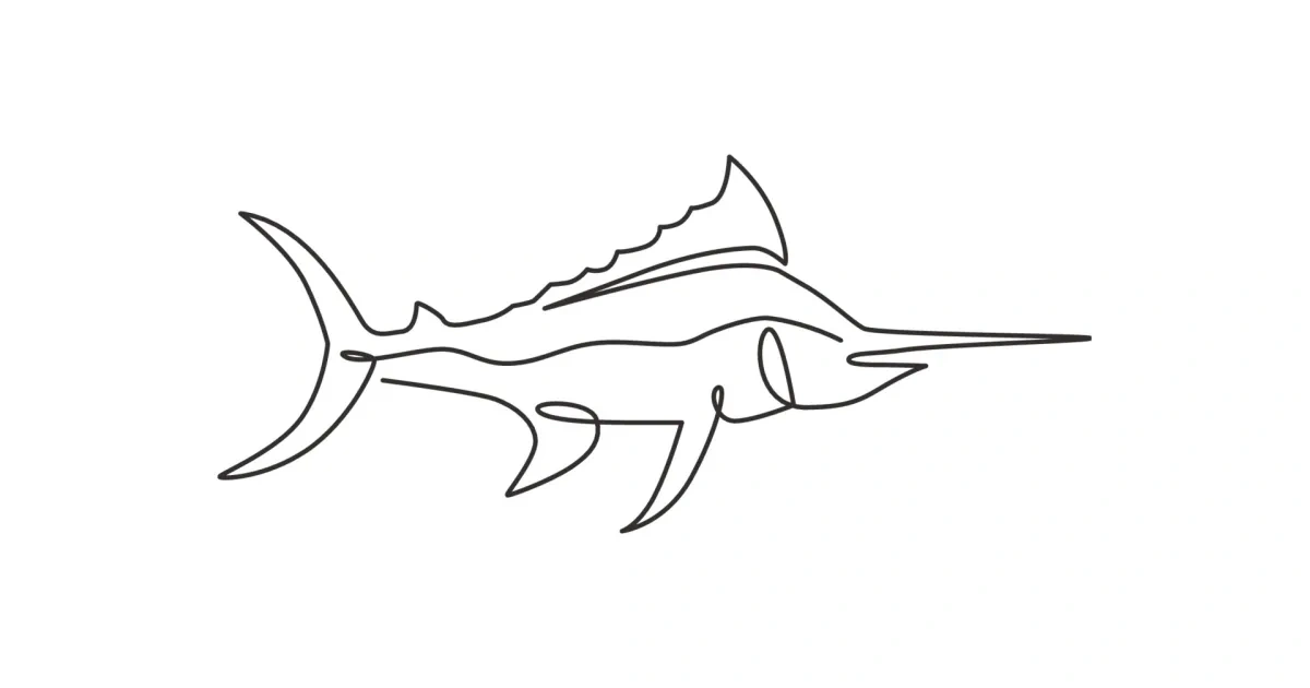 Wild Marlin Drawing in One Line: Explore Animal Form and Motion in a ...