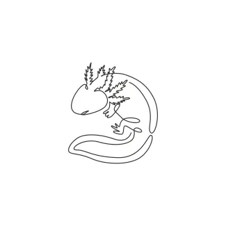 cute axolotl Cute Axolotl One-Line Drawing for Exploring Whimsical Animal Shapes